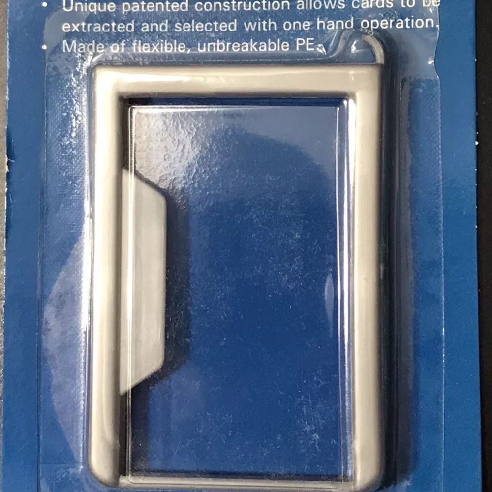 Blue Card Holder with Silver Frame
